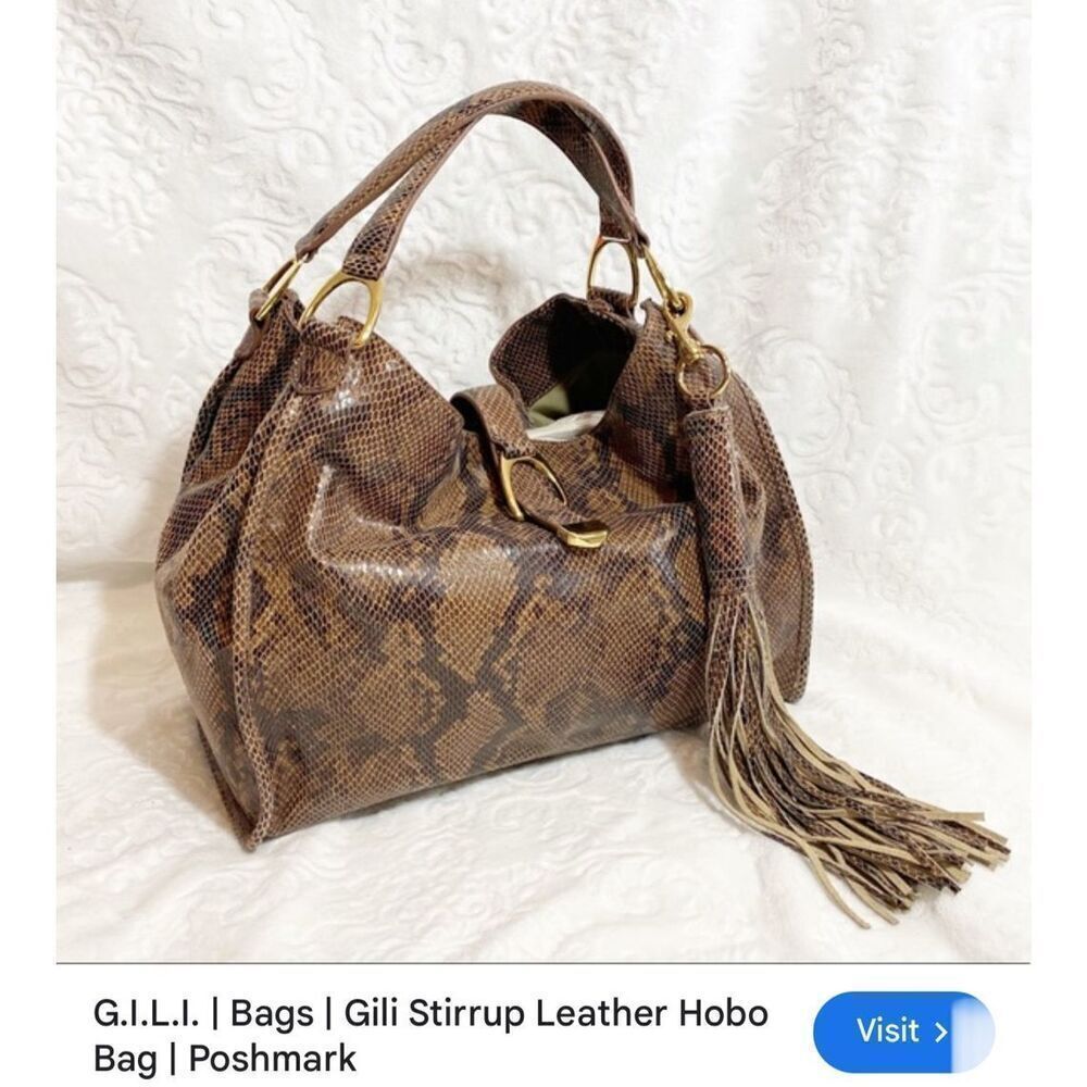 G.I.L.I. Gili python hobo crossbody backpack bag purse,bag, satchel